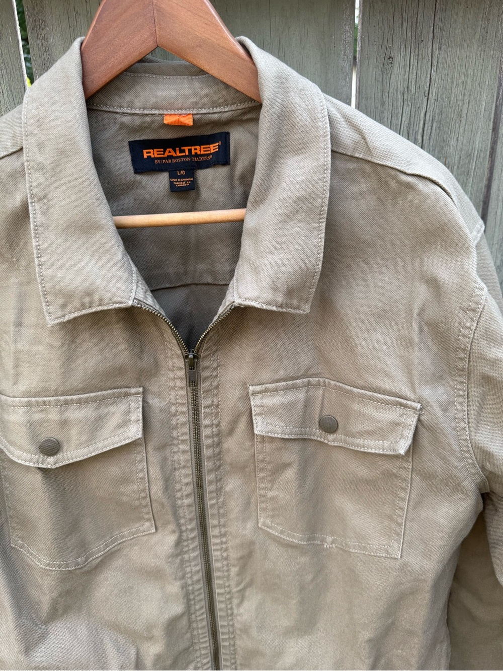Realtree Mens Large Khaki Brown Canvas Jacket Zip Up Utility Coat Workwear - Picture 6 of 14